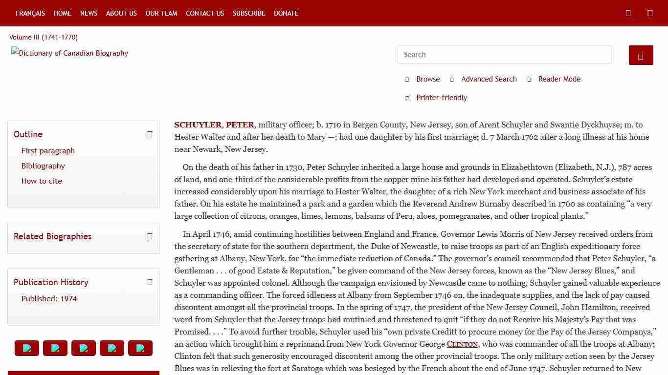 SCHUYLER, PETER (1710-62) – Dictionary of Canadian Biography